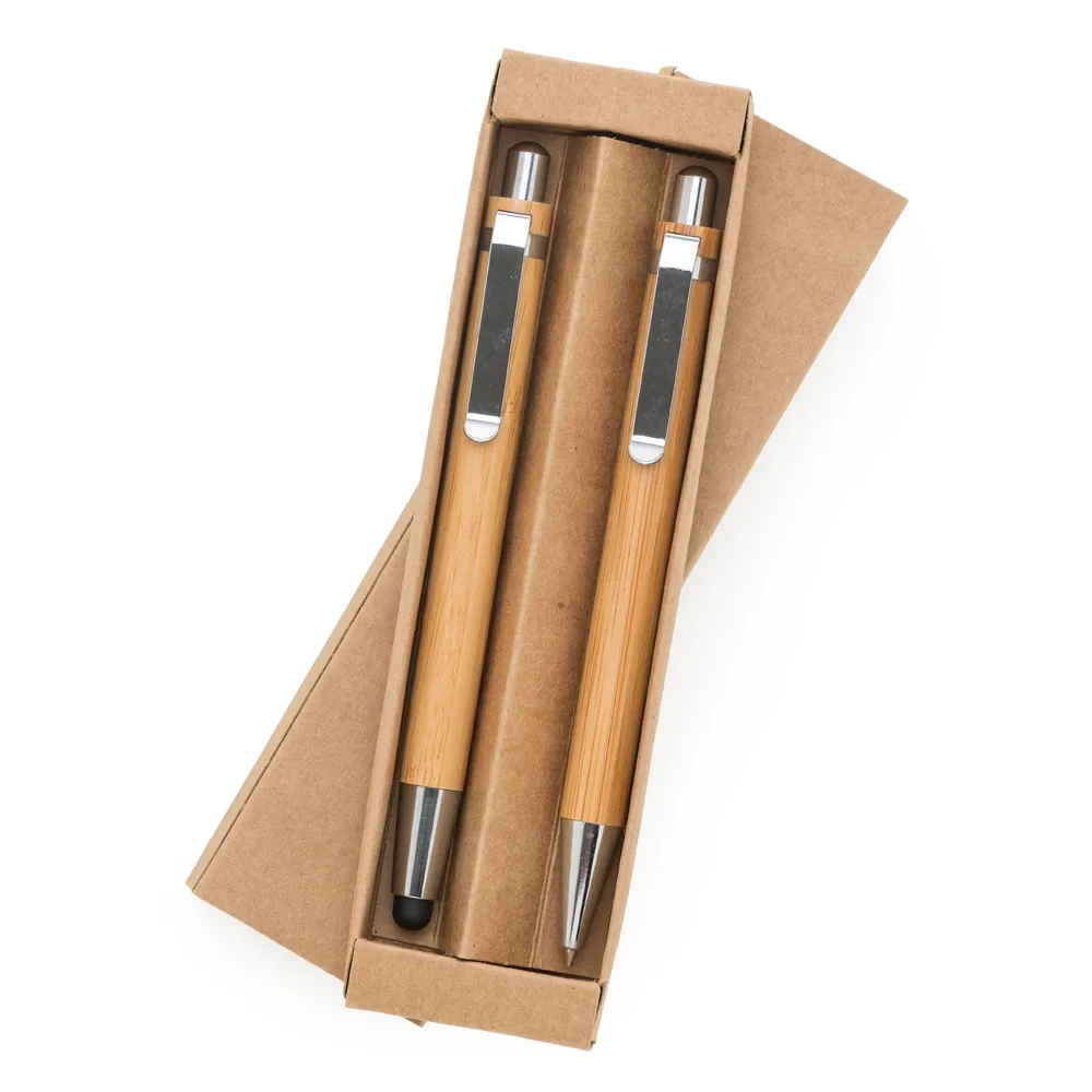 Kit Ecológico Caneta e Lapiseira Bambu personalizado - 13796