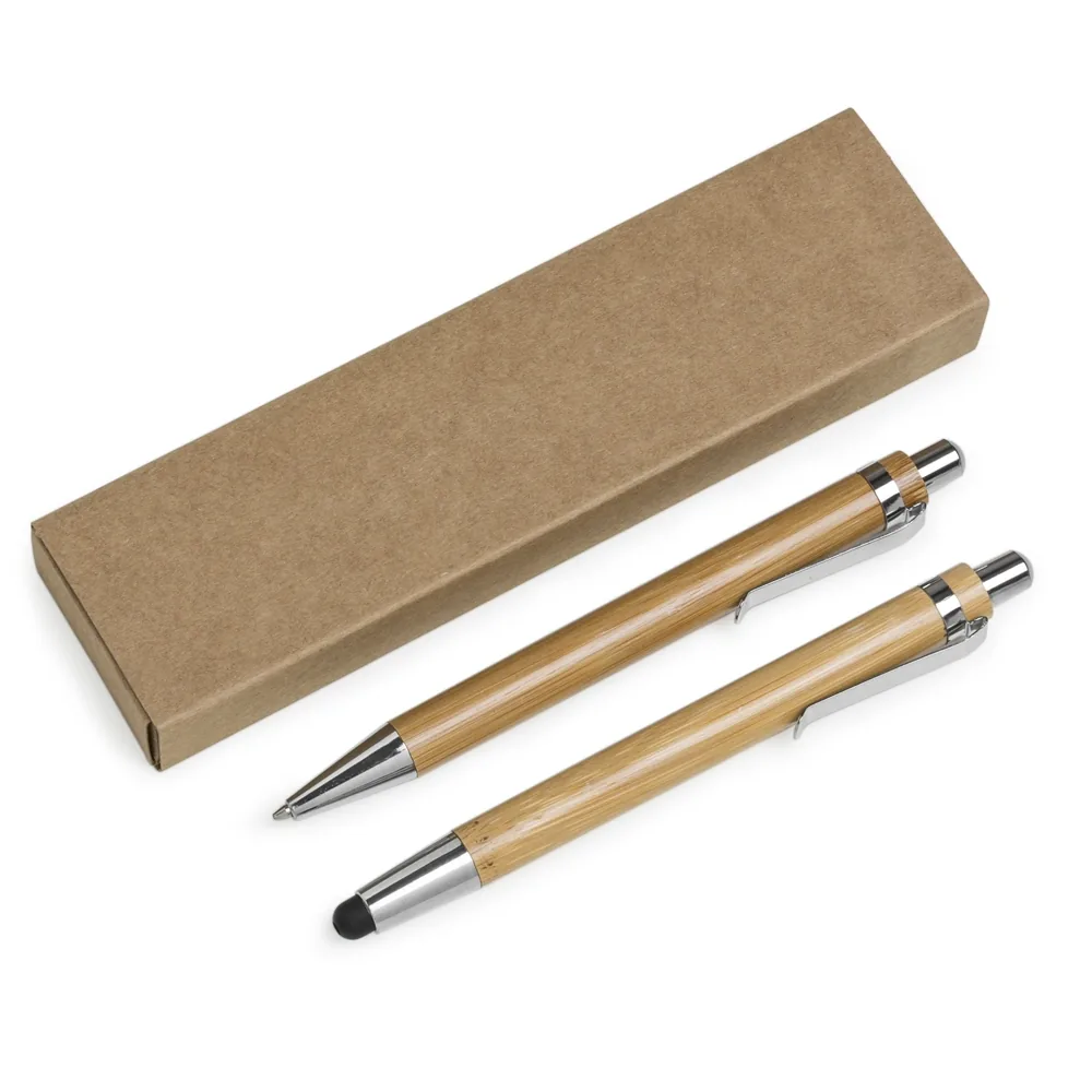 Kit Ecológico Caneta e Lapiseira Bambu personalizado - 13796
