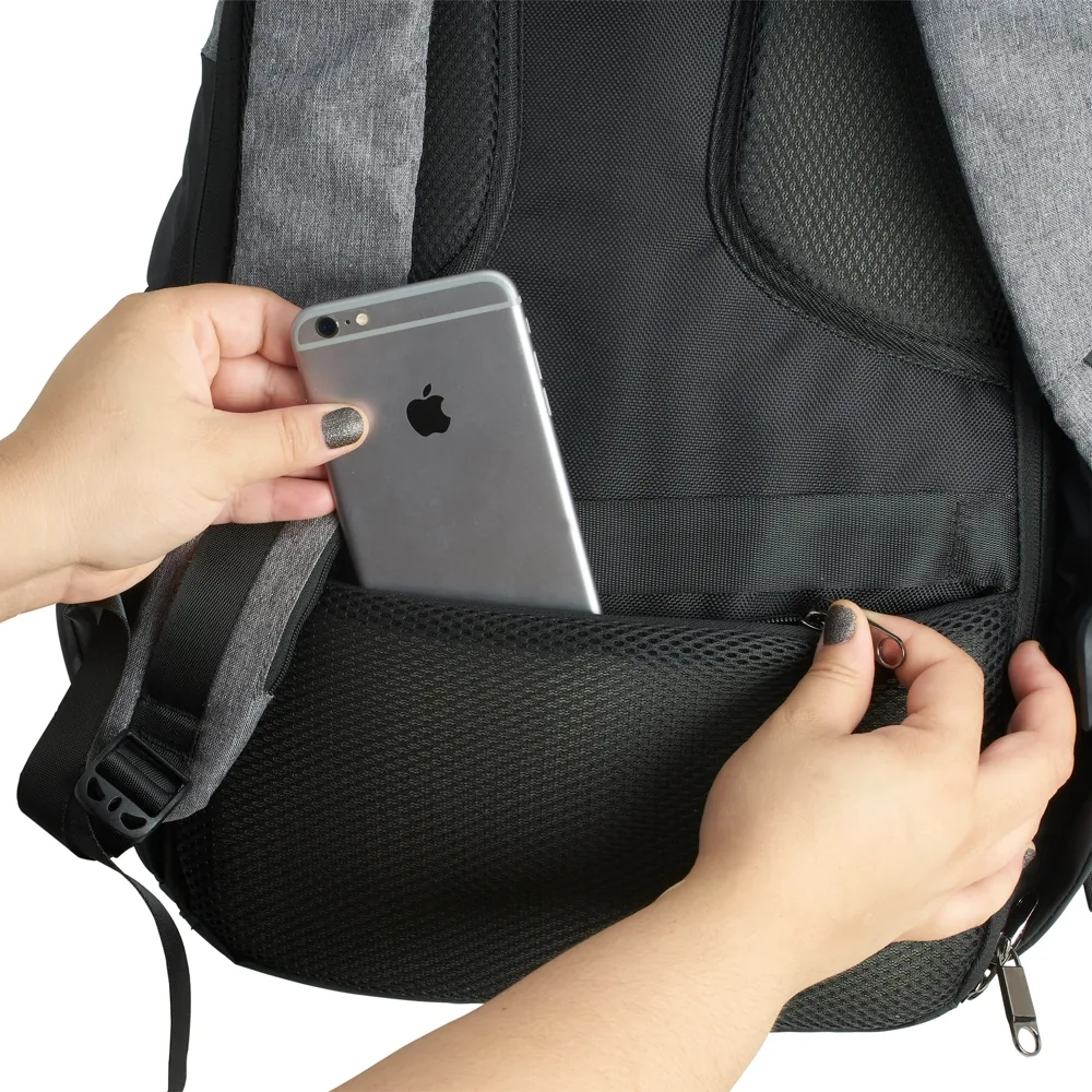 Mochila de Poliéster Anti-Furto USB com Segredo 31L personalizado - 02096